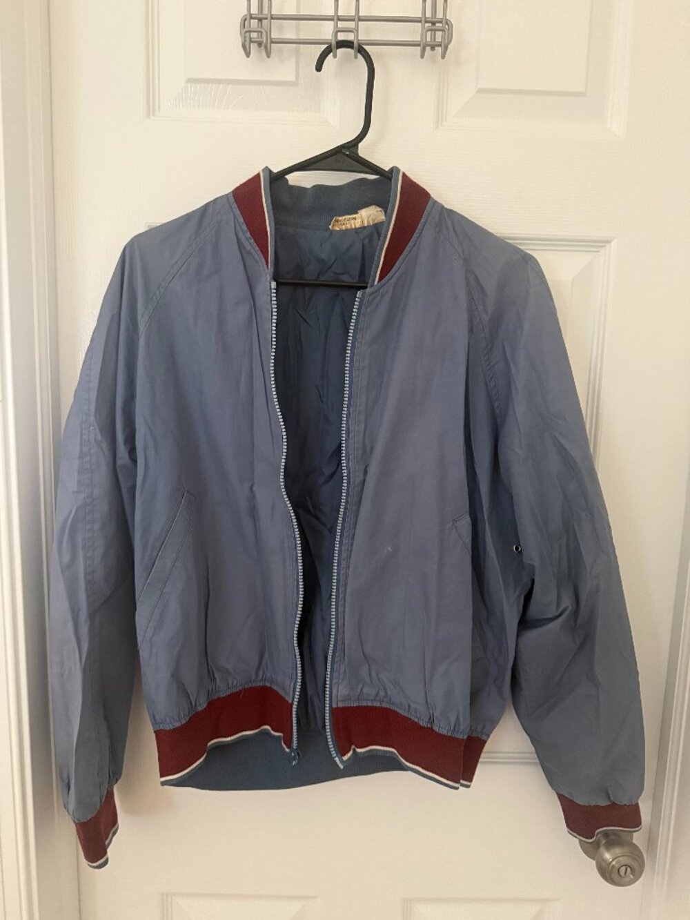 Vintage Jockey Blue and Maroon racer jacket